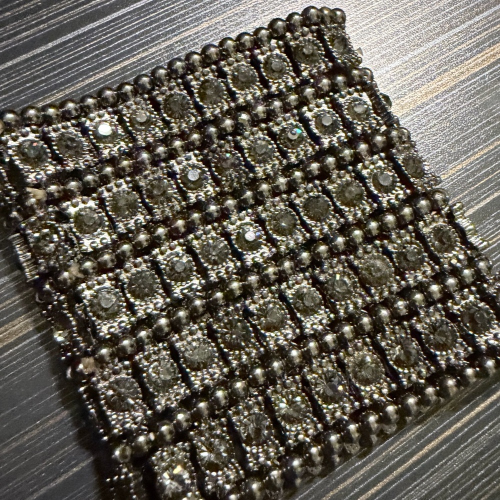 Silver stretchy cuff bracelet